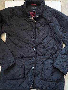 Gant Quilted Black Bomber-Style Jacket
